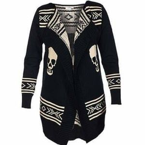 Karma Blue Skull Sweater Cardigan